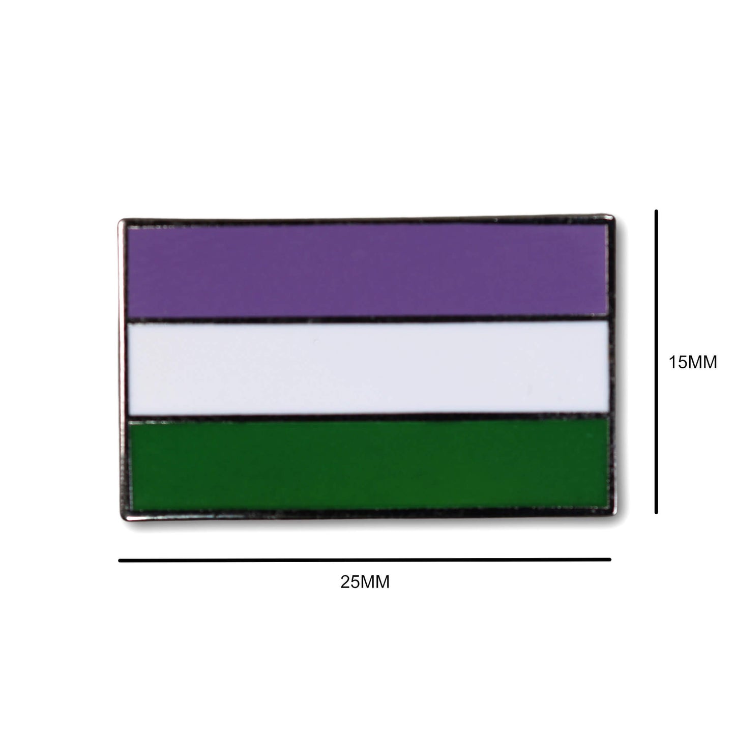 Three-color flag with dimensions on a white background