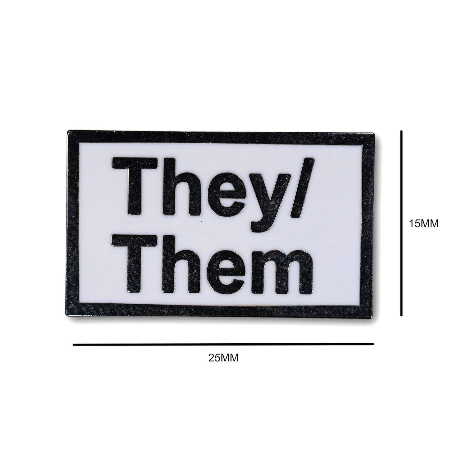 Rectangular patch with 'They/Them' text on a white background