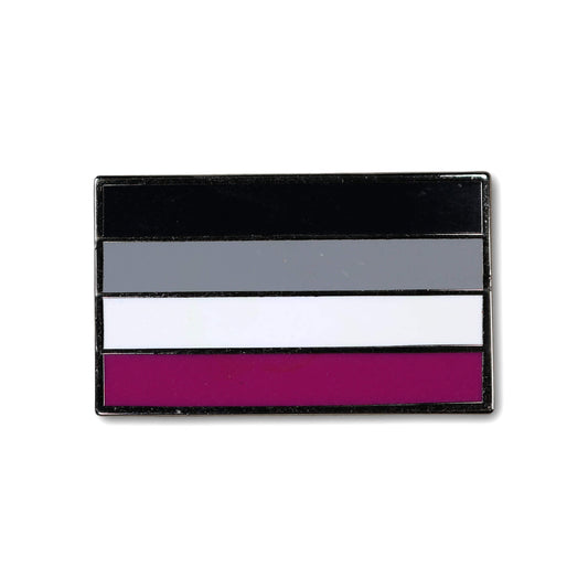 Four-color flag with black, gray, white, and purple on a white background