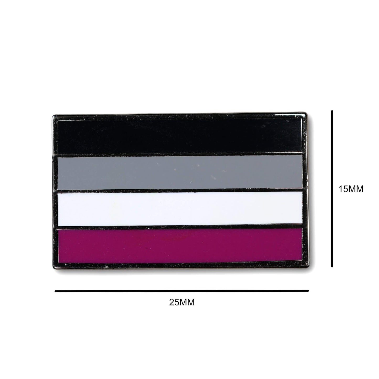 Four-color rectangular patch with dimensions on a white background