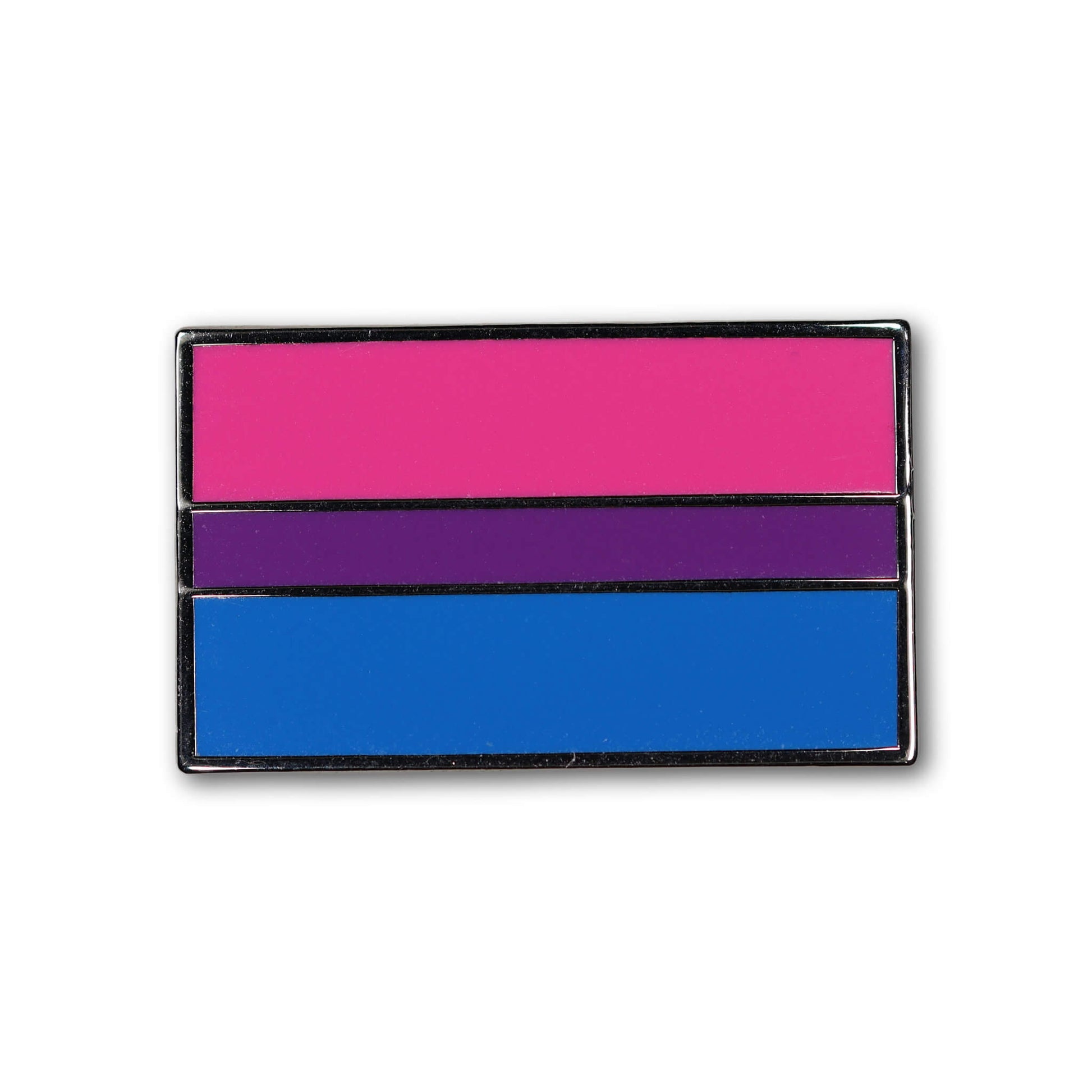 Bisexual pride flag badge on a white background