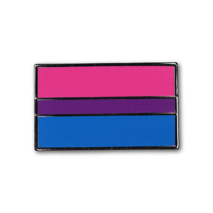 Bisexual pride flag badge on a white background