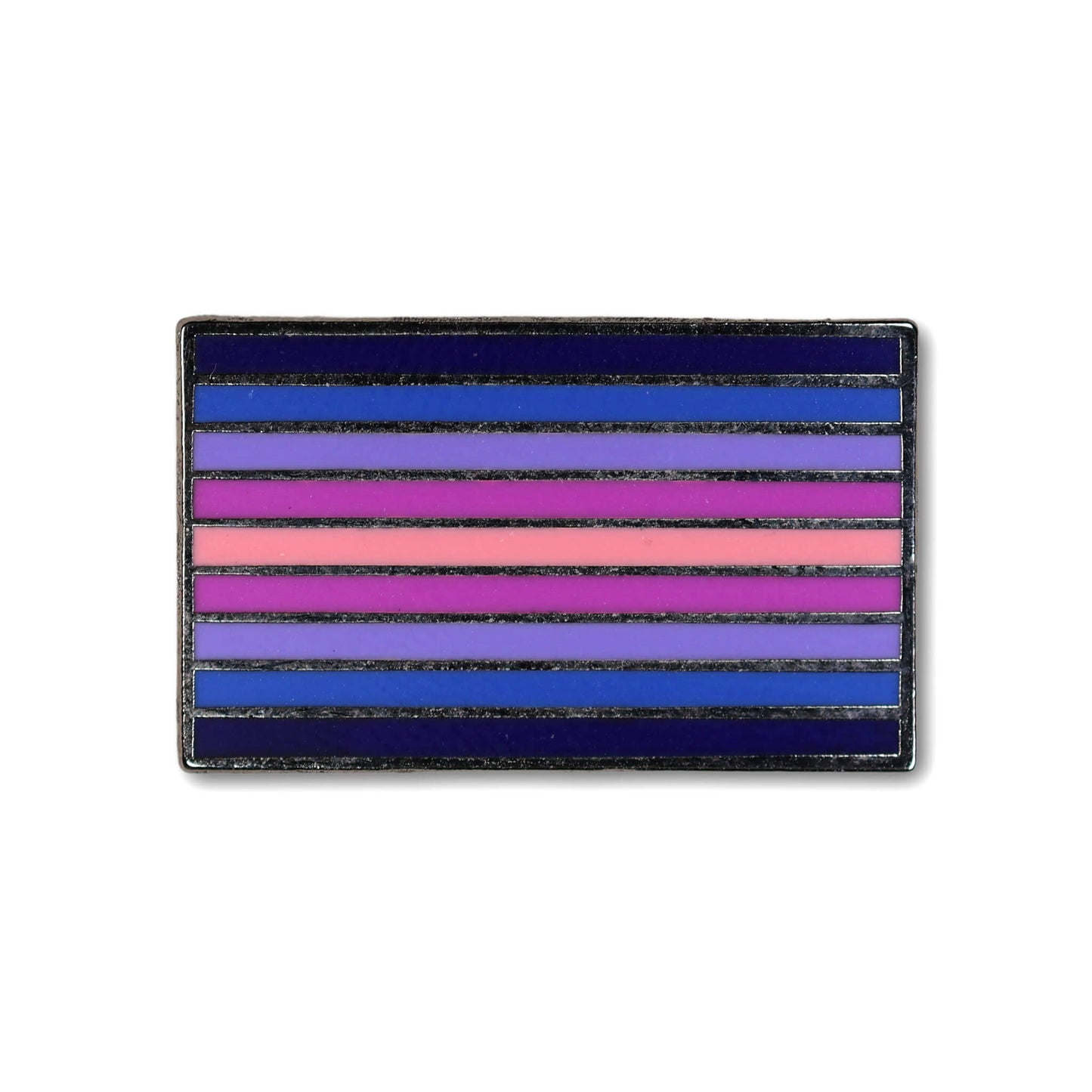 Rectangular flag with blue and pink stripes on a white background
