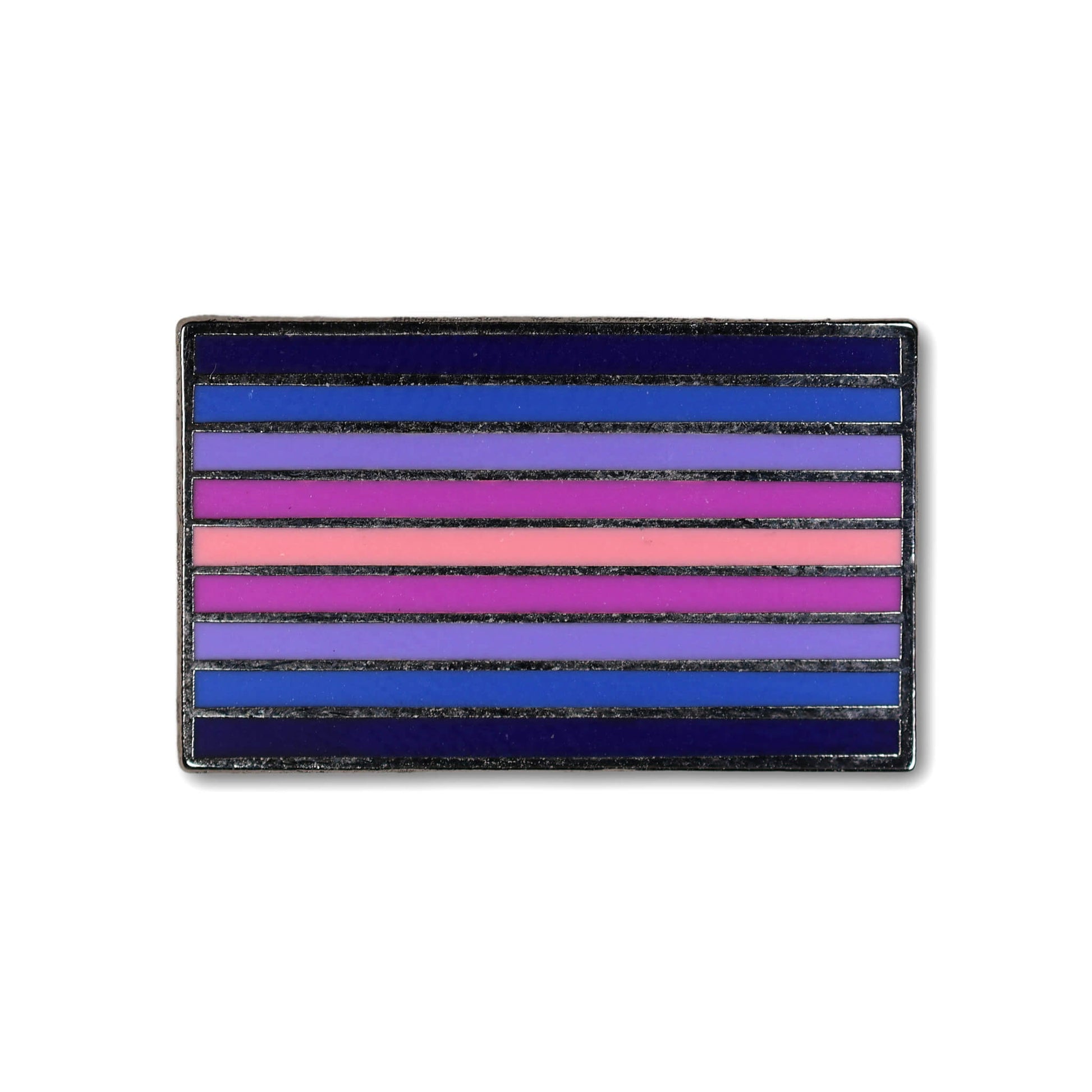 Rectangular flag with blue and pink stripes on a white background