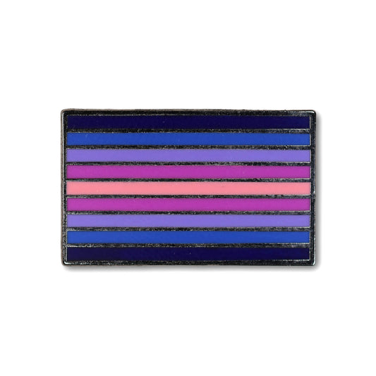 Rectangular flag with blue and pink stripes on a white background