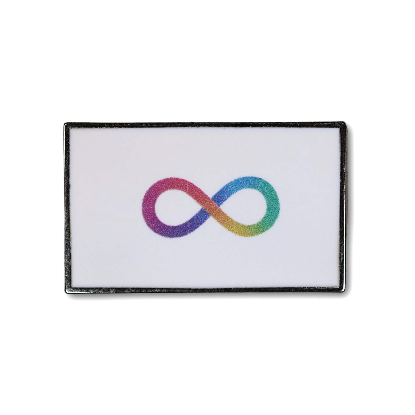 Colorful infinity symbol on a white background