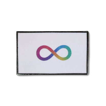 Colorful infinity symbol on a white background