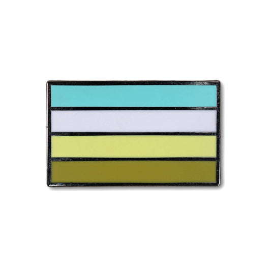 Pansexual flag enamel pin on a white background