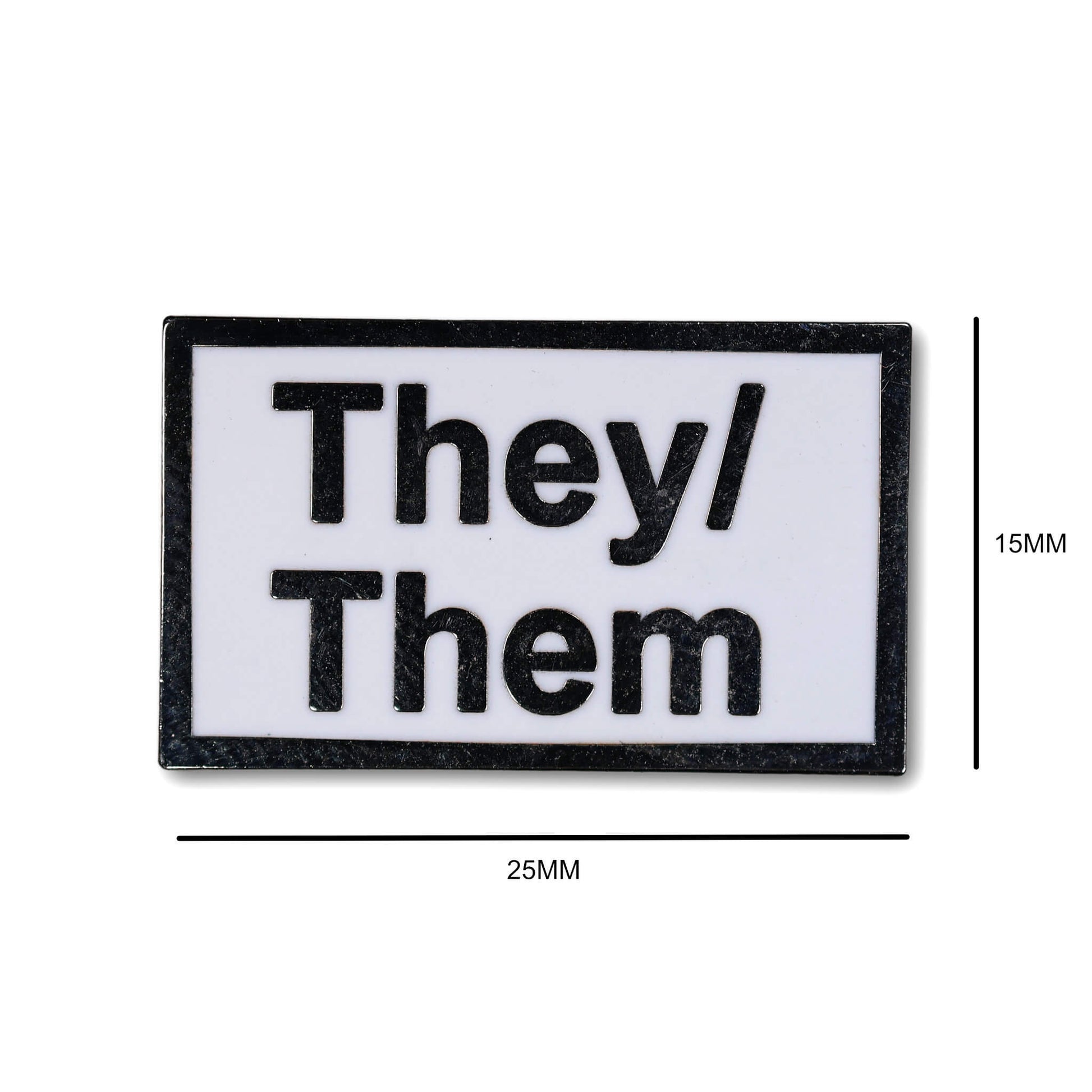 Rectangular patch with 'They/Them' text on a white background